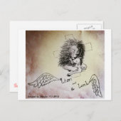 Löwe und Lamb Postkarte (Vorne/Hinten)