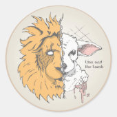 Löwe und Lamb Runder Aufkleber (Vorderseite)