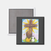 Löwe und Lamm am Kreuz Magnet (Vorderseite/Rückseite)