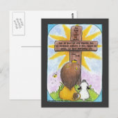 Löwe und Lamm am Kreuz Postkarte (Vorne/Hinten)