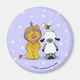 Löwe-und Lamm-echte Freunde Magnet