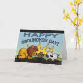 Löwe-und Lamm-Groundhog Tagesüberraschung Karte (Gelbe Blume)