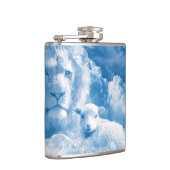 Löwe und Lamm in den Wolken Flachmann (Rechts)