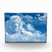 Löwe und Lamm in den Wolken Fotoblock (Vorderseite)
