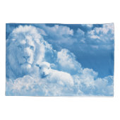 Löwe und Lamm in den Wolken Kissenbezug (Rückseite)