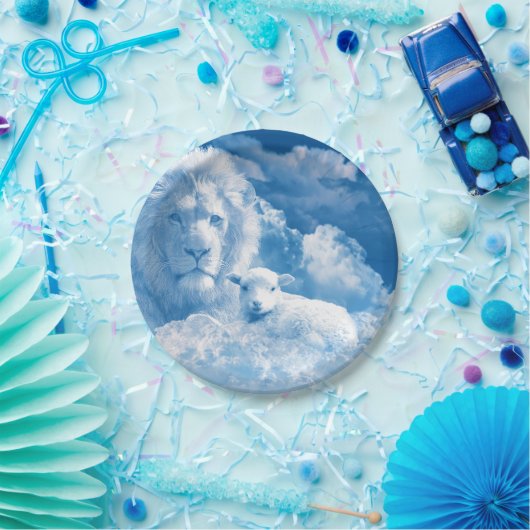 Löwe und Lamm in den Wolken Pappteller (Party)
