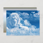 Löwe und Lamm in den Wolken Postkarte (Vorne/Hinten)