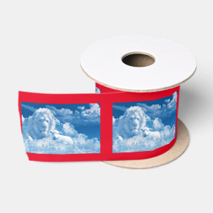 Löwe und Lamm in den Wolken Satinband