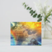 Löwe und Lamm in Himmelskarte Postkarte (Stehend Vorderseite)