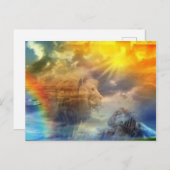 Löwe und Lamm in Himmelskarte Postkarte (Vorne/Hinten)