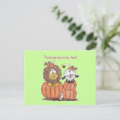 Löwe und Lamm in Kürbisgewächsen Postkarte (Stehend Vorderseite)