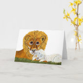 Löwe und Lamm Karte (Gelbe Blume)