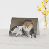 Löwe und Lamm Karte (Gelbe Blume)