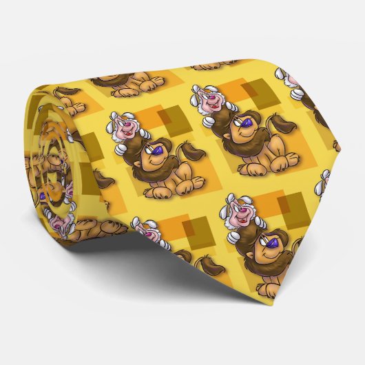 Löwe- und Lamm-Krawatte Krawatte (Gerollt)