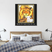Löwe und Lamm-Leinwand Leinwanddruck (Insitu (Schlafzimmer))