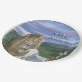 Löwe und Lamm Pappteller (Schrägansicht)