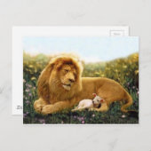Löwe und Lamm Postkarte (Vorne/Hinten)