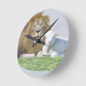 Löwe und Lamm Runde Wanduhr (Winkel)