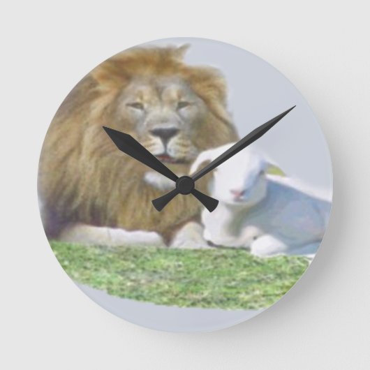 Löwe und Lamm Runde Wanduhr (Vorderseite)