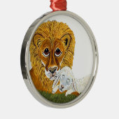 Löwe und Lamm Silbernes Ornament (Rechts)