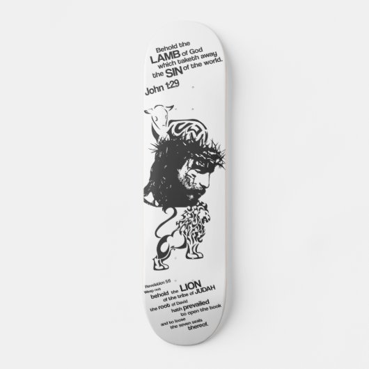 Löwe-und Lamm-Skateboard Skateboard (Vorderseite)