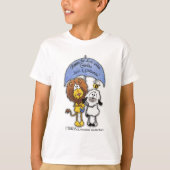 Löwe und Lamm unter Schirm T-Shirt (Vorderseite)