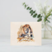 Löwe und Lamm Weihnachtskarten Postkarte (Stehend Vorderseite)