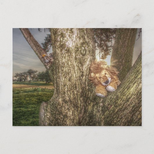 Löwe und Leopard sind Freunde Postkarte (Vorderseite)