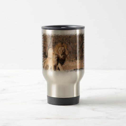 Löwe-und Löwe-CUB-Reise-Tasse Reisebecher (Mittel)