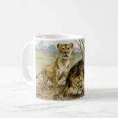 Löwe und Löwin Kaffeetasse (Vorderseite Links)