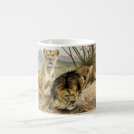 Löwe und Löwin Kaffeetasse (Mittel)