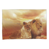 Löwe und Löwin Kissenbezug (Vorderseite-Rechts)