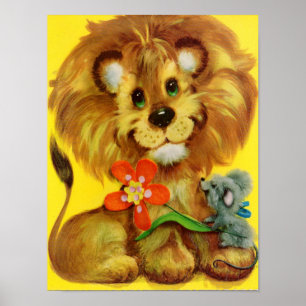 Löwe und Maus Poster