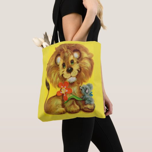 Löwe und Mausdruck Tasche (Von Nahem)