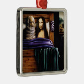 Löwe und Mona Silbernes Ornament (Rechts)