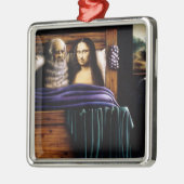Löwe und Mona Silbernes Ornament (Links)