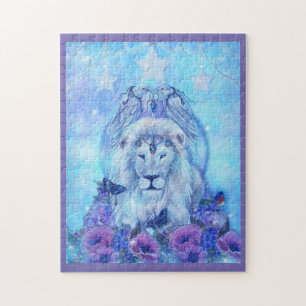 Löwe und Schmetterlinge von Renee Lavoie Puzzle