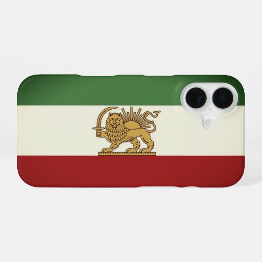 Löwe und Sonnenflagge Handyhülle iPhone 16 Hülle (Rückseite (Horizontal))