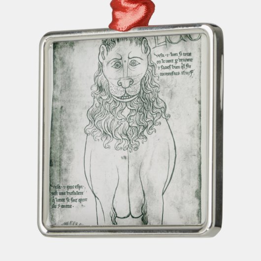 Löwe und Stachelschwein Frau-Fr 19093 fol.24v Silbernes Ornament (Links)