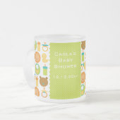 Löwe-und Teddy-Bärn-Baby-Duschen-mattierte Tasse (Vorderseite Links)