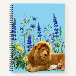 Löwe und Wildblumen Inspirierendes Naturjournal Notizblock