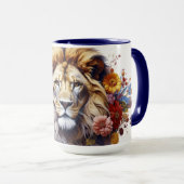 Löwe unter Blumen Tasse (VorderseiteRechts)