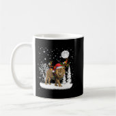 Löwe unter Mondlicht Schnee Weihnachten Pajama 317 Kaffeetasse (Links)