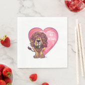 Löwe Valentinstag Serviette (Beispiel)