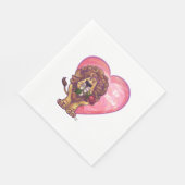 Löwe Valentinstag Serviette (Ecke)