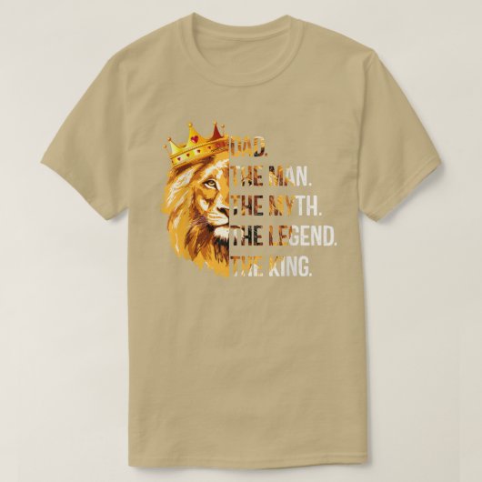 Löwe Vater Der Mann der Mythos der Legende König V T-Shirt (Design vorne)