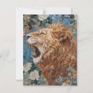 Löwe Vintage-Mosaik-Postkarte Postkarte