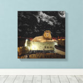 Löwe von Juda an der Western-Mauer Leinwanddruck (Insitu (Holzboden))