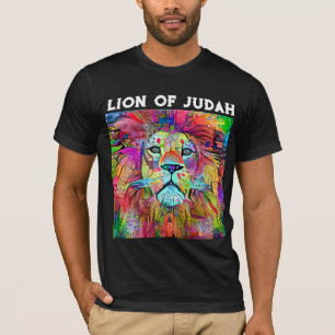 LÖWE VON JUDA BUNTES CHRISTLICHES T-SHIRT