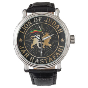 Löwe von Juda Gedärm von Judah Selassie I Jah Rast Armbanduhr
